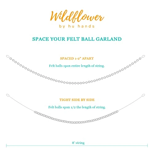 Garland Natural White Felt Balls 1 Inch (2.5cm) | (50) Wool Pom Poms | Hand Felted Pompoms For Crafts, Felting, Garland, Decor, Party | Muslin Bag 6 Garland Natural White Felt Balls 1 Inch (2.5cm) | (50) Wool Pom Poms | Hand Felted Pompoms For Crafts, Felting, Garland, Decor, Party | Muslin Bag - Image 4