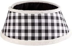 DII Christmas Tree Collar Decorative Cover For Metal Stand Of Artificial Or Live Holiday X-mas Tree , 18" Top Diameter, 24" Base Diameter, 12" Height, Farmhouse Buffalo Check, Black & White -National Tree Company Sale Shop 41UNmzRZ4L. AC