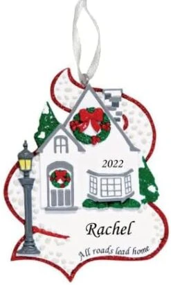 2023 Personalized White Door With Wreath Christmas Tree Ornament-First Home Family House Glitter Door Artisanal Customized Ornament-Free Personalization -National Tree Company Sale Shop 41Uq4QGGiL. AC