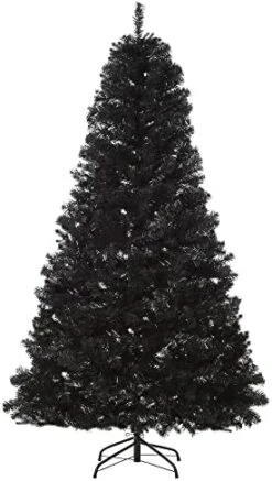 HOMCOM 6ft Artificial Christmas Tree Unlit Douglas Fir With Realistic Branches And 928 Tips, Black Halloween Style -National Tree Company Sale Shop 41UtSraujuL. AC