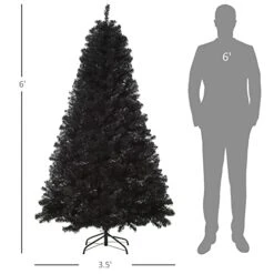 HOMCOM 6ft Artificial Christmas Tree Unlit Douglas Fir With Realistic Branches And 928 Tips, Black Halloween Style -National Tree Company Sale Shop 41VCpcgg1ML