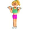 Weightlifter Personalized Christmas Ornament - Female - Blonde Hair - Handpainted Resin - 4.5" Tall - Free Customization By Calliope Designs -National Tree Company Sale Shop 41VNO0uZetL