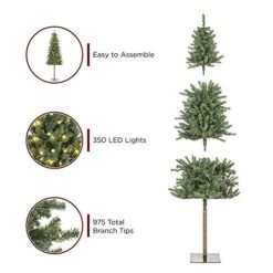Best Choice Products 7.5ft Pre-Lit Pencil Christmas Tree, Hinged Artificial Alpine Slim Holiday Decoration W/ 350 LED Lights, 975 Tips, Metal Stand -National Tree Company Sale Shop 41VkcfjpqIL
