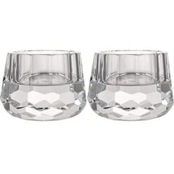 Donoucls Crystal Votive Tealight Holders Home Decorations For Christmas Wedding Table 2.5" Diameter X 1.8" High Set Of 2