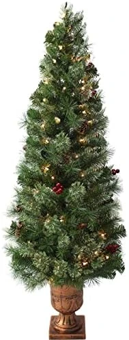 JOYDECOR 2PCS 2FT Artificial Snow Flocked Pre-lit Christmas Tree With Lights Pine Cones Berries And Cloth Bag Base For Indoor Porch Table, Xmas Holiday Decoration, White 8 JOYDECOR 2PCS 2FT Artificial Snow Flocked Pre-lit Christmas Tree With Lights Pine Cones Berries And Cloth Bag Base For Indoor Porch Table, Xmas Holiday Decoration, White - Image 6