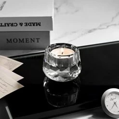 Donoucls Crystal Votive Tealight Holders Home Decorations For Christmas Wedding Table 2.5" Diameter X 1.8" High Set Of 2 -National Tree Company Sale Shop 41XTMXP6J1L