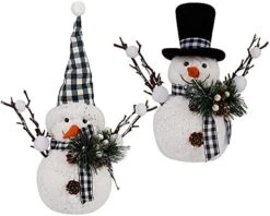 Winemana Christmas Table Decorations, Set Of 2 Snowman With Pine Cone Twigs, Winter Tabletop Decor For Indoor Home Kitchen Fireplace Office Room Xmas Gifts Holiday Party 12 Winemana Christmas Table Decorations, Set Of 2 Snowman With Pine Cone Twigs, Winter Tabletop Decor For Indoor Home Kitchen Fireplace Office Room Xmas Gifts Holiday Party -National Tree Company Sale Shop 41XkBMnPyYL. AC