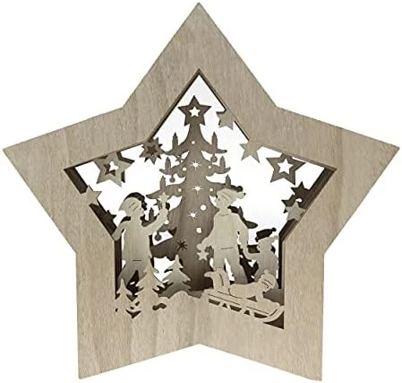 Clever Creations Wooden Star Shaped Nativity Scene Christmas Ornament, Festive LED Holiday Décor For Shelves And Tables, Joy 13 Clever Creations Wooden Star Shaped Nativity Scene Christmas Ornament, Festive LED Holiday Décor For Shelves And Tables, Joy - Image 11