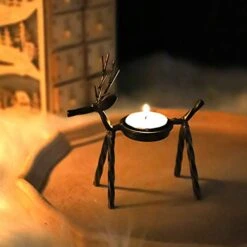 MorTime 8 Pack Christmas Reindeer Tealight Candle Holders, Bronze Finished Metal Tea Light Candleholders, Xmas Deer Holders Set For Table Kitchen Christmas Decorations -National Tree Company Sale Shop 41YDiye3P3L
