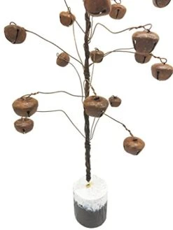 Primitive Rusted Jingle Bell Christmas Tree With A Metal Star Tree Topper & Rustic Natural Wood Base Tabletop Fireplace Centerpiece Xmas Decoration- 17-1/2" Tall -National Tree Company Sale Shop 41YDybIc6mL