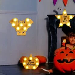 Halloween Decorations Lighting Wood Decorations Desktop Holiday Decorations Christmas Items (B, One Size) -National Tree Company Sale Shop 41ZKh8mULcL