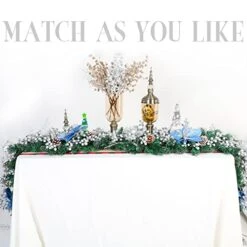 Silver Berry Garland Christmas Decoration -7.8ft Artificial Red Berry Garland With Bendable Stems For Holiday Fireplace Stairs Table Decorations -National Tree Company Sale Shop 41ZXLXyeuBL