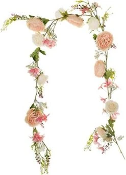 Lvydec Artificial Peony Flower Garland - 6ft Silk Peony Garland With Champagne And White Flowers For Wedding Party Table Decoration -National Tree Company Sale Shop 41aab6tLBYL. AC
