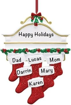 Personalized Christmas Ornaments Family Of 5 – Polyresin Red Stockings Family Ornament – Unique Family Christmas Ornaments 2022 – Gifts For Mom, Dad, Kids, Grandma, Grandpa – Durable Family Décor -National Tree Company Sale Shop 41bYHUB5BGL. AC