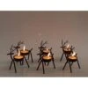 WOERTE HOME Set Of 6 Bronze Iron Reindeer Tealight Candle Holder Christmas Decorations