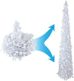 Joy-Leo 5ft Blue Pop Up Christmas Tree With Reflective Sequins, Small Pencil Artificial Christmas Tree, Collapsible Tinsel Xmas Tree, Designed For Small Spaces, Easy To Assemble, Save Space & Time -National Tree Company Sale Shop 41byn69yE3L. AC