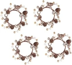 Factory Direct Craft Set Of 2 Artificial Frosted Fern Christmas Candle Rings Faux Winter Greenery Holiday Candle Rings For Pillar Candles - Use As A Small Christmas Wreath Decoration Too! -National Tree Company Sale Shop 41bz7wa08JL. AC