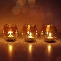 Lalhaveli Votive Candle Holder Set Of 3 Living Room Bedroom Decorative Christmas Lighting Candle Holder (Candle Included) 4 X 4 Inch -National Tree Company Sale Shop 41cP6pivpwL