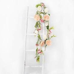 Lvydec Artificial Peony Flower Garland - 6ft Silk Peony Garland With Champagne And White Flowers For Wedding Party Table Decoration -National Tree Company Sale Shop 41dJ8M2YUSL