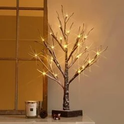 Hairui Halloween Lit Tree With Orange Lights 80 LED 18 Inches Battery Operated And USB Plug In, Lighted Black Glittered Spooky Tabletop Tree For Halloween Party Home Indoor Decoration -National Tree Company Sale Shop 41dOZGzWXeL. AC