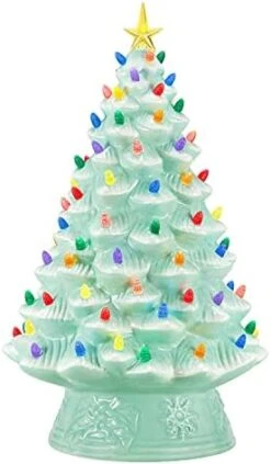 Mr. Christmas Nostalgic Ceramic Christmas Tree With LED Lights Indoor Decoration, 14 Inches, Green -National Tree Company Sale Shop 41datYK3aTS. AC
