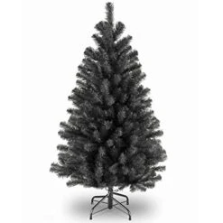 National Tree Company Artificial Full Christmas Tree, Black, North Valley Spruce, Includes Stand, 4.5 Feet