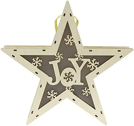Clever Creations Wooden Star Shaped Nativity Scene Christmas Ornament, Festive LED Holiday Décor For Shelves And Tables, Joy 9 Clever Creations Wooden Star Shaped Nativity Scene Christmas Ornament, Festive LED Holiday Décor For Shelves And Tables, Joy - Image 7