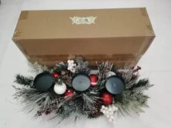 V&M VALERY MADELYN 30 Inch Traditional Red White Christmas Candle Holder With Berry Pine Cone And Ball Ornaments, Candle Holders Candelabrum Centerpiece For Tabletop Xmas Decor(Excluded Candles) -National Tree Company Sale Shop 41ebHNV8gIL