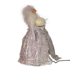 Kurt S. Adler Kurt Adler 12-Inch CUL Fiber Optic LED Silver Angel Treetop Tree Topper, Multi -National Tree Company Sale Shop 41fOV4XtPQL