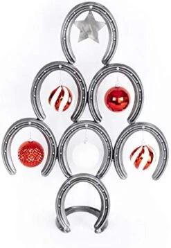 Rustic Stainless Steel Christmas Table Decorations Made Of Real Horseshoes - Hang Ornaments And Great For Festive Holidays - Upward -National Tree Company Sale Shop 41h5f7BRxqL. AC