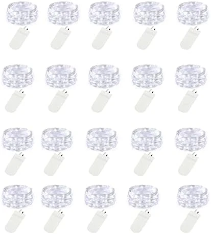 20 Pack LED Fairy Lights Battery Operated,7.2ft 20 LED Silver Wire Warm White Mason Jar Lights,Firefly Mini Led String Lights For Mason Jars Party Crafts Wedding Decorations 9 20 Pack LED Fairy Lights Battery Operated,7.2ft 20 LED Silver Wire Warm White Mason Jar Lights,Firefly Mini Led String Lights For Mason Jars Party Crafts Wedding Decorations - Image 7