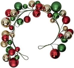 Vita Domi 4' Shiny And Matte Red, Green And Gold Ball Garland With 4 Inch, 3 Inch, And 2 Inch Balls (VTD-RZ-G3832768) -National Tree Company Sale Shop 41hLEiTwvmL. AC