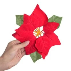 Lvydec Pre-Lit Artificial Poinsettia Flower Garland, 6.5 Feet Lighted Poinsettia Garland With 10 Clear Lights For Christmas Decoration, Battery Operated -National Tree Company Sale Shop 41hfL8yGf1L