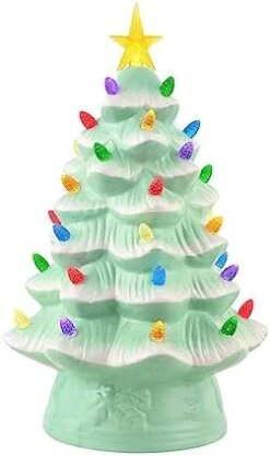 Mr. Christmas Nostalgic Ceramic Christmas Tree With LED Lights Indoor Decoration, 14 Inches, Green -National Tree Company Sale Shop 41i12TX2mkL. AC