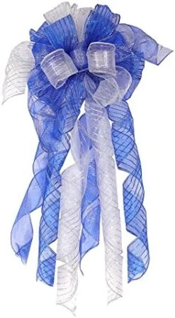 GENERIC Christmas Tree Topper Wreath Bow Long Tails 40x13 Inch Silver Bows Decorative Large Colorful Wired Edge Xmas Supplies Bows Wall Ornaments For Home Decor (Silver) 13 GENERIC Christmas Tree Topper Wreath Bow Long Tails 40x13 Inch Silver Bows Decorative Large Colorful Wired Edge Xmas Supplies Bows Wall Ornaments For Home Decor (Silver) -National Tree Company Sale Shop 41i4n3mmolL. AC