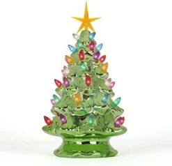 Ceramic Christmas Tree - Tabletop Christmas Tree With Lights - (11.5" Medium Silver Christmas Tree / Multicolored Lights) - Lighted Vintage Ceramic Tree -National Tree Company Sale Shop 41iAdSQBOVL. AC