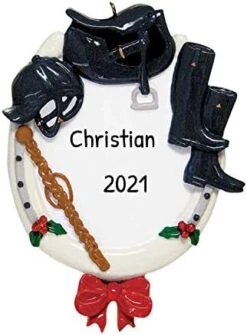 Personalized Horseback Riding Ornament - Equestrian Christmas Ornaments, Ranch Christmas Ornament, Horse Ornament, Equine Gifts For Horse Lovers - Saddled Horse - Free Customization -National Tree Company Sale Shop 41iUMnAOteL. AC