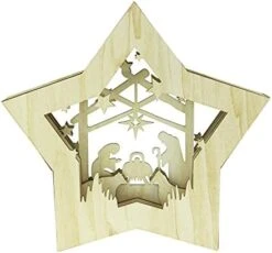 Clever Creations Wooden Star Shaped Nativity Scene Christmas Ornament, Festive LED Holiday Décor For Shelves And Tables, Joy 19 Clever Creations Wooden Star Shaped Nativity Scene Christmas Ornament, Festive LED Holiday Décor For Shelves And Tables, Joy -National Tree Company Sale Shop 41ibWDFLUJL. AC