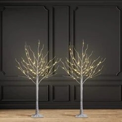 2 Pack 8FT Lighted Birch Tree 132 LED Artificial Tree For Decoration Inside And Outside, Home Patio Wedding Festival Christmas Decor, Warm White -National Tree Company Sale Shop 41ih7rj7mL. AC