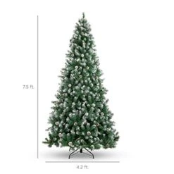 Best Choice Products 7.5ft Pre-Decorated Holiday Christmas Tree For Home, Office, Party Decoration W/ 1,346 PVC Branch Tips, Partially Flocked Design, Pine Cones, Metal Hinges & Base - Green/White 14 Best Choice Products 7.5ft Pre-Decorated Holiday Christmas Tree For Home, Office, Party Decoration W/ 1,346 PVC Branch Tips, Partially Flocked Design, Pine Cones, Metal Hinges & Base - Green/White -National Tree Company Sale Shop 41jNx9pQe0L