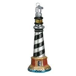 Old World Christmas Collection Glass Blown Ornaments For Christmas Tree Cape Hatteras Lighthouse, 20017