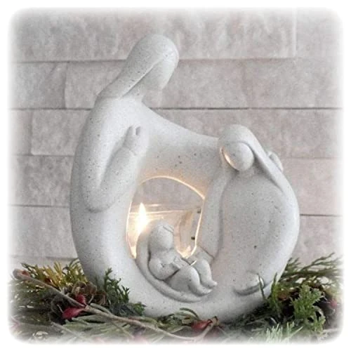 Nativity Sets For Christmas Indoor Statue With LED Tealight Candle Holder Contemporary Style Decoration Holy Family Figurine Gift, Present, Decorate For Holidays 3 Nativity Sets For Christmas Indoor Statue With LED Tealight Candle Holder Contemporary Style Decoration Holy Family Figurine Gift, Present, Decorate For Holidays