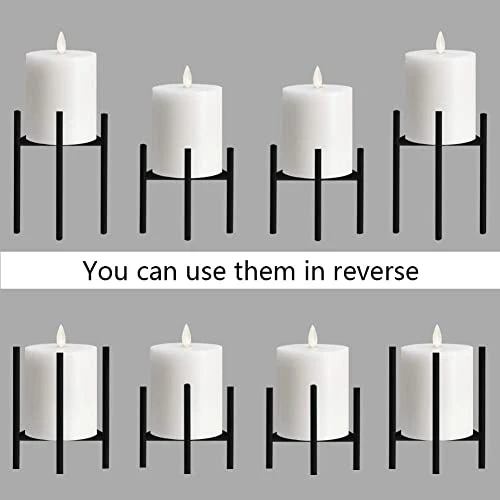 Jiyimi Christmas Black Candle Holders Set Of 4 For Table Centerpiece Geometric Straight Triangle Candlestick Holder Metal Iron Fireplace Candelabras Supports Ideal For Wax Pillar Candles 4 Jiyimi Christmas Black Candle Holders Set Of 4 For Table Centerpiece Geometric Straight Triangle Candlestick Holder Metal Iron Fireplace Candelabras Supports Ideal For Wax Pillar Candles - Image 2