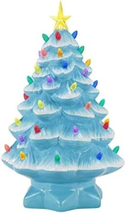 Mr. Christmas Nostalgic Ceramic Christmas Tree With LED Lights Indoor Decoration, 14 Inches, Green -National Tree Company Sale Shop 41nqKetSo4L. AC