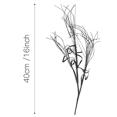 KI Store Glitter Curly Christmas Spray Set Of 12 Black Wispy Willow Christmas Picks For Halloween Christmas Tree Wreath Garland Bouquet Tree Topper Decoration 6 KI Store Glitter Curly Christmas Spray Set Of 12 Black Wispy Willow Christmas Picks For Halloween Christmas Tree Wreath Garland Bouquet Tree Topper Decoration - Image 4