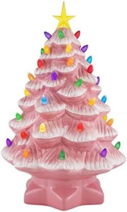 Mr. Christmas Nostalgic Ceramic Christmas Tree With LED Lights Indoor Decoration, 14 Inches, Green -National Tree Company Sale Shop 41pXa4ekZL. AC