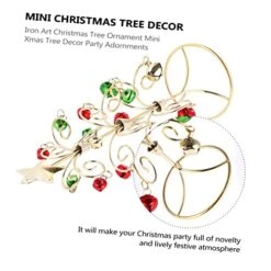 Iron Art Christmas Tree 2 Pcs Mini Decor Dinning Table Decor Office Desk Decorations Metal Ornament Display Tree Metal Baubles Christmas Tree Display Tree Stand Ornament Metal -National Tree Company Sale Shop 41q0sIlj3HL