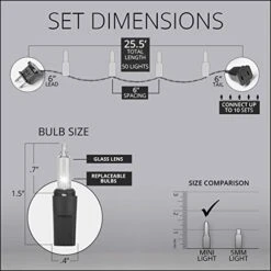 Kringle Traditions Incandescent Mini String Lights, Indoor Mini Tree Lights, Outdoor Christmas Mini Lights, Colorful Christmas Mini Lights, Green Wire (50 Lights / 6” Spacing / 25.5 Ft, Gold) -National Tree Company Sale Shop 41q3pWBt2tL