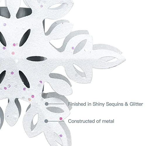 YEAHOME Snowflake Christmas Tree Topper, 3D Lighted Christmas Tree Topper Snow-White Christmas Treetop With Snowflake Projector Lights For Christmas Tree Decorations 5 YEAHOME Snowflake Christmas Tree Topper, 3D Lighted Christmas Tree Topper Snow-White Christmas Treetop With Snowflake Projector Lights For Christmas Tree Decorations - Image 3