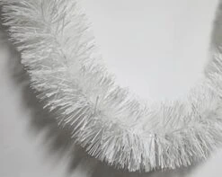 CareCheer 25 Feet Christmas Tree Tinsel Garland Metallic Twist Garland Sparkly Foil Streamer For Mardi Gras Parade Floats Christmas New Year Wedding Birthday, 4" X 25' (White) -National Tree Company Sale Shop 41rNdiqBgnL